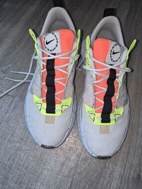 Nike Neon Pop Running Sneakers - White, Neon Orange & Volt